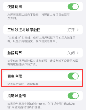 无为苹果授权维修站分享iPhone轻点无法唤醒怎么办 