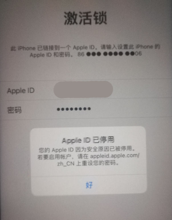 无为苹果手机维修分享iPhone 12 出现提示“Apple ID 已停用”怎么办 